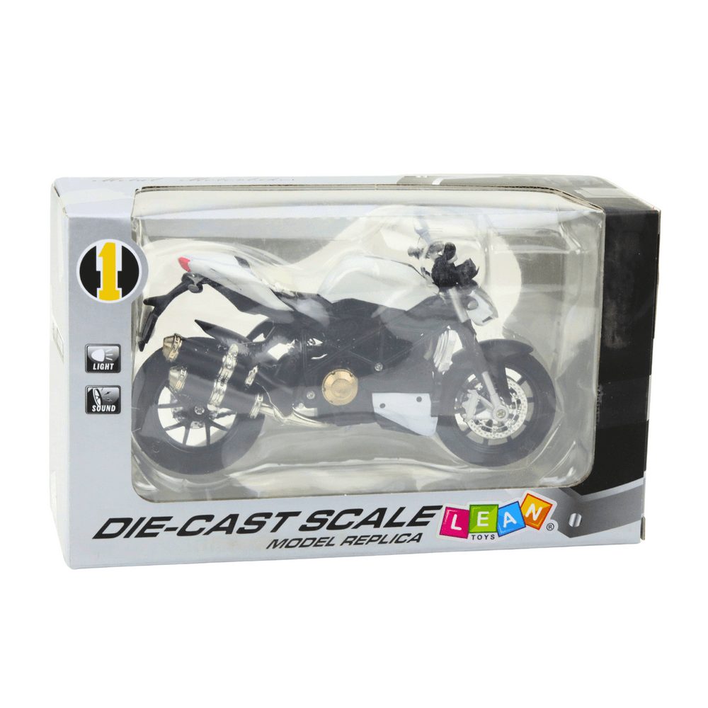 LEAN TOYS Motocikel športni kovinski, beli, 1:12 4