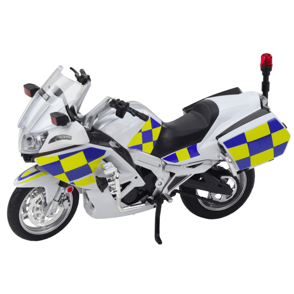 LEAN TOYS Motocikel policijski kovinski, beli, 1:12 2