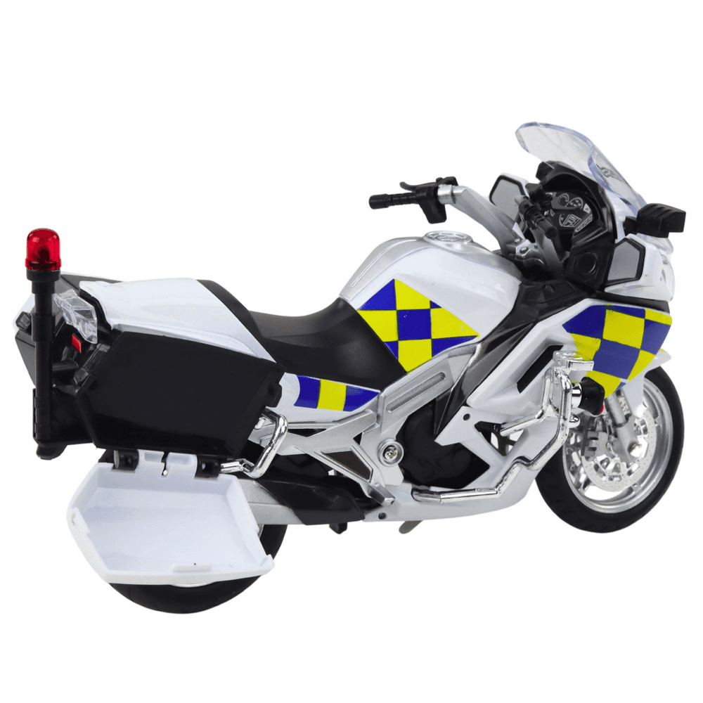 LEAN TOYS Motocikel policijski kovinski, beli, 1:12 3