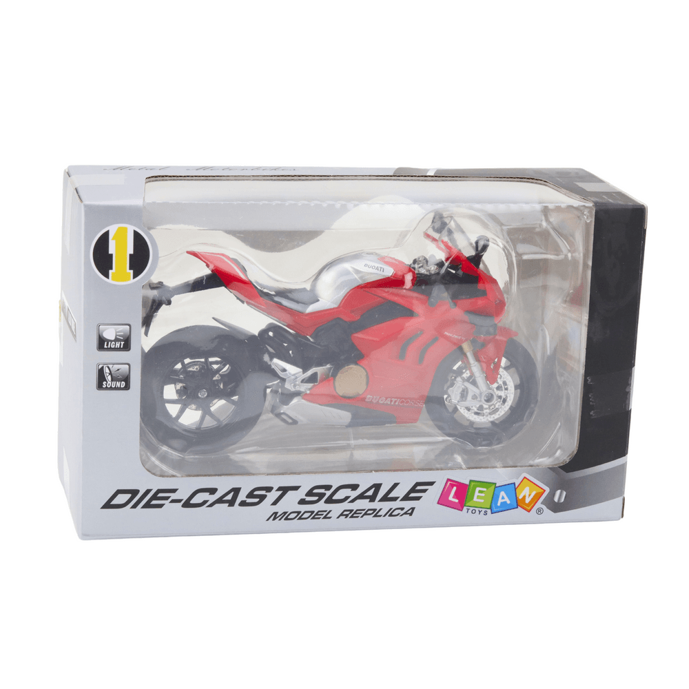 LEAN TOYS Motocikel športni kovinski, rdeč, 1:12 4