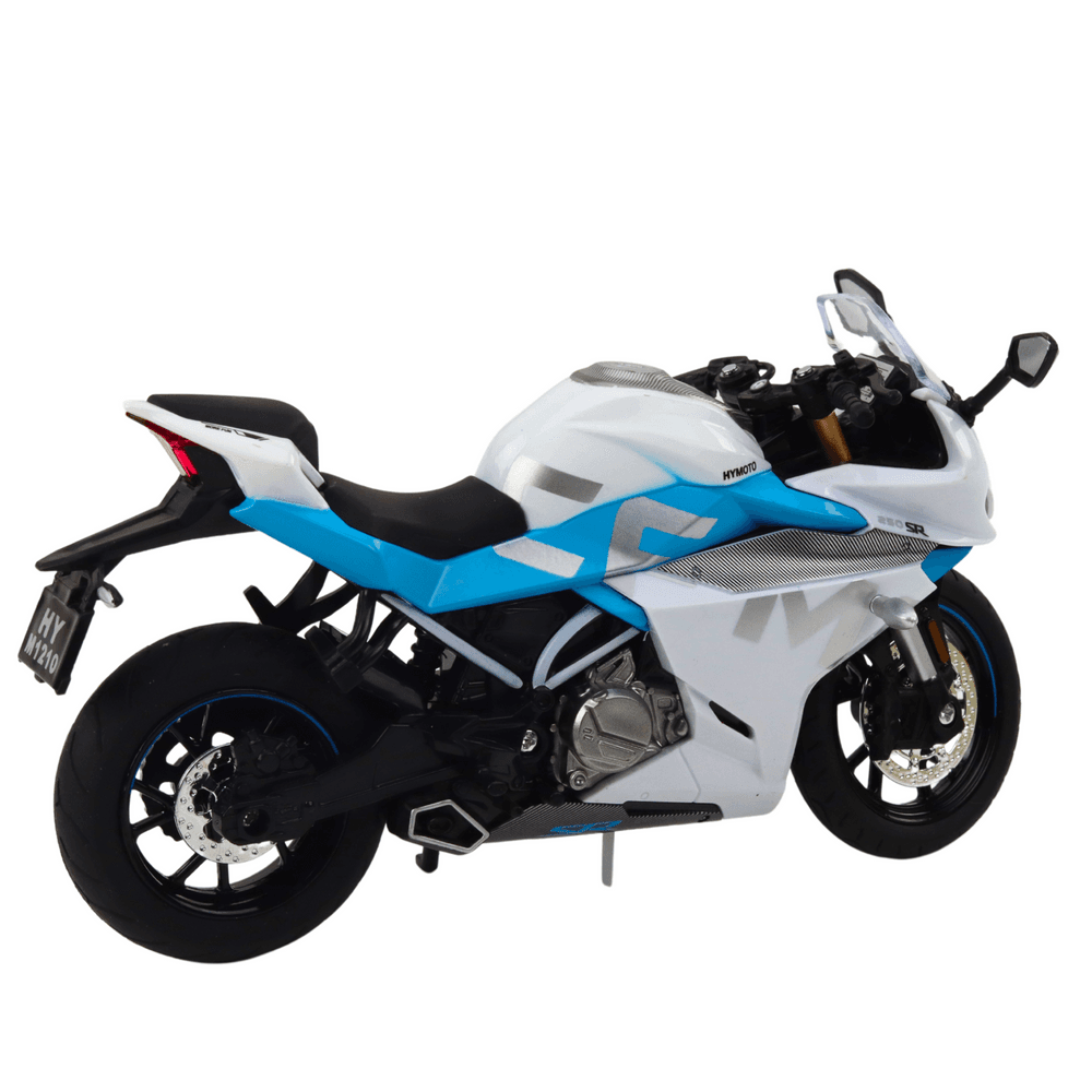 LEAN TOYS Motocikel športni kovinski, belo-modri, 1:12 3
