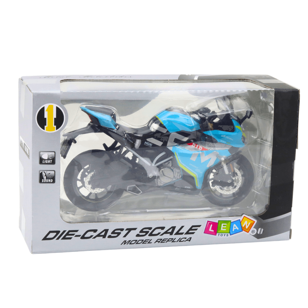 LEAN TOYS Motocikel športni kovinski, moder, 1:12 4