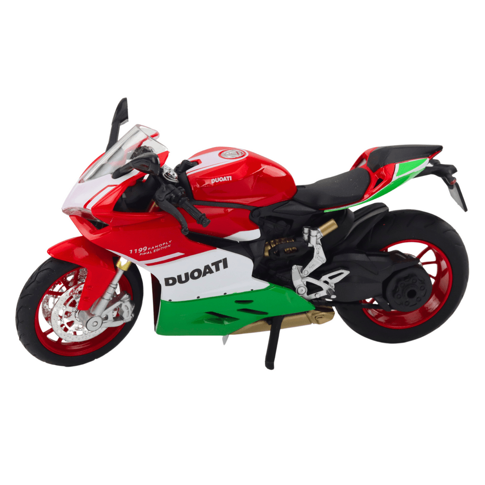 LEAN TOYS Motocikel športni kovinski, rdeče-zelen, 1:12 2