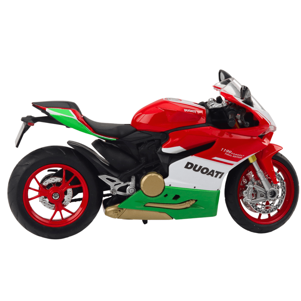 LEAN TOYS Motocikel športni kovinski, rdeče-zelen, 1:12 3