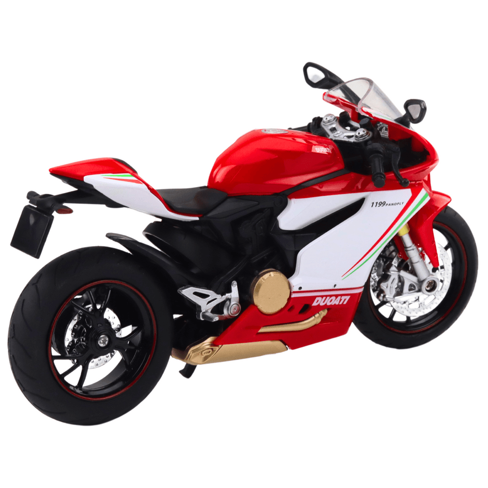 Športni motocikel LEAN TOYS, kovinski, rdeče-bel, 1:12 3