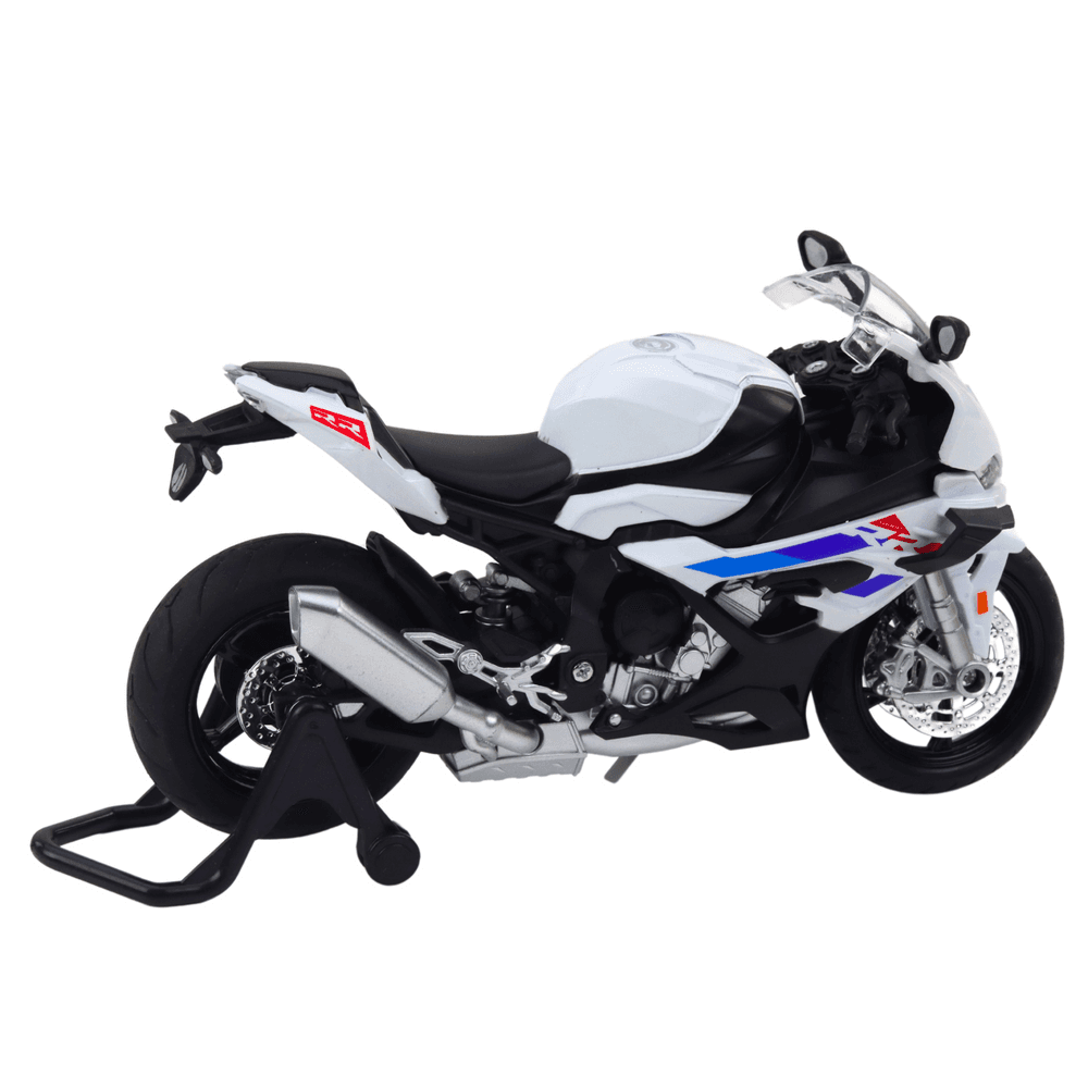 LEAN TOYS Motocikel športni kovinski, beli, S1000, 1:12 3