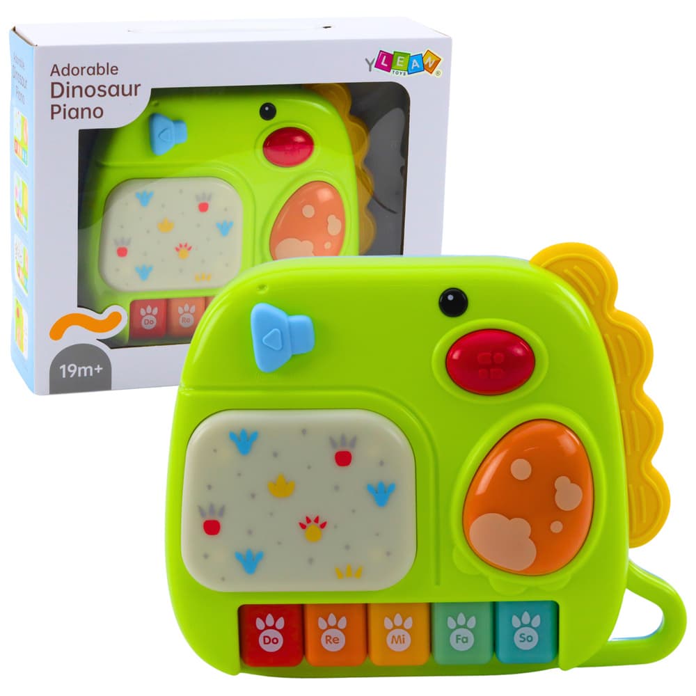 LEAN TOYS Interaktivno otroško pianino - dinozaver (zelena)