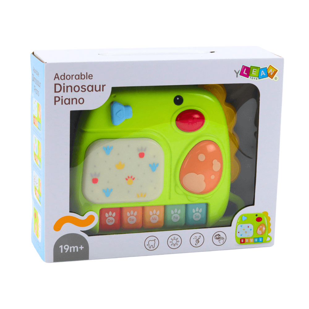 LEAN TOYS Interaktivno otroško pianino - dinozaver (zelena) 3