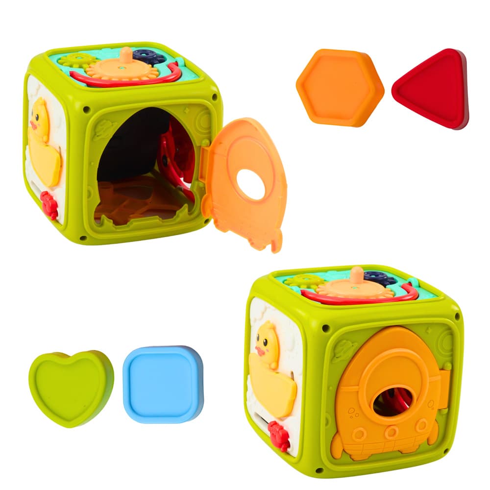 LEAN TOYS Interaktivna izobraževalna kocka levinček, zelena 3