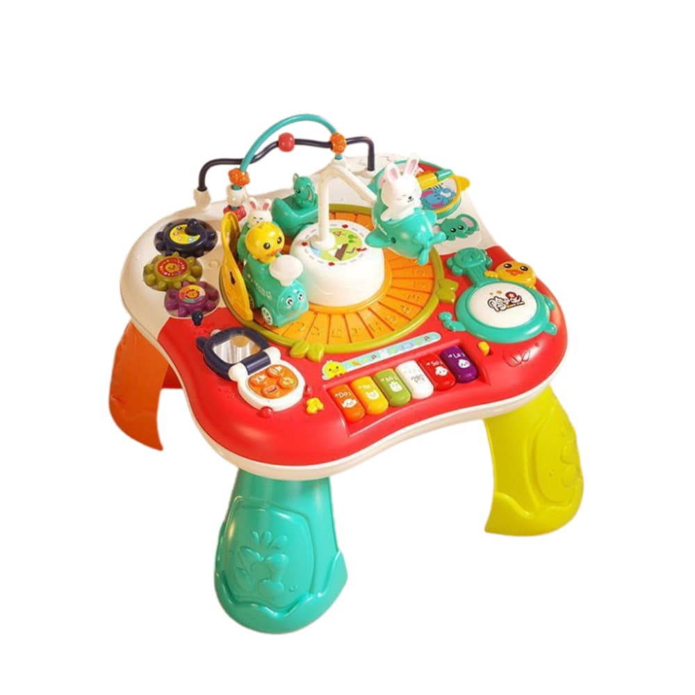 Interaktivni glasbeni otroški stolček Lean Toys Pianinko 2v1, rdeč 3