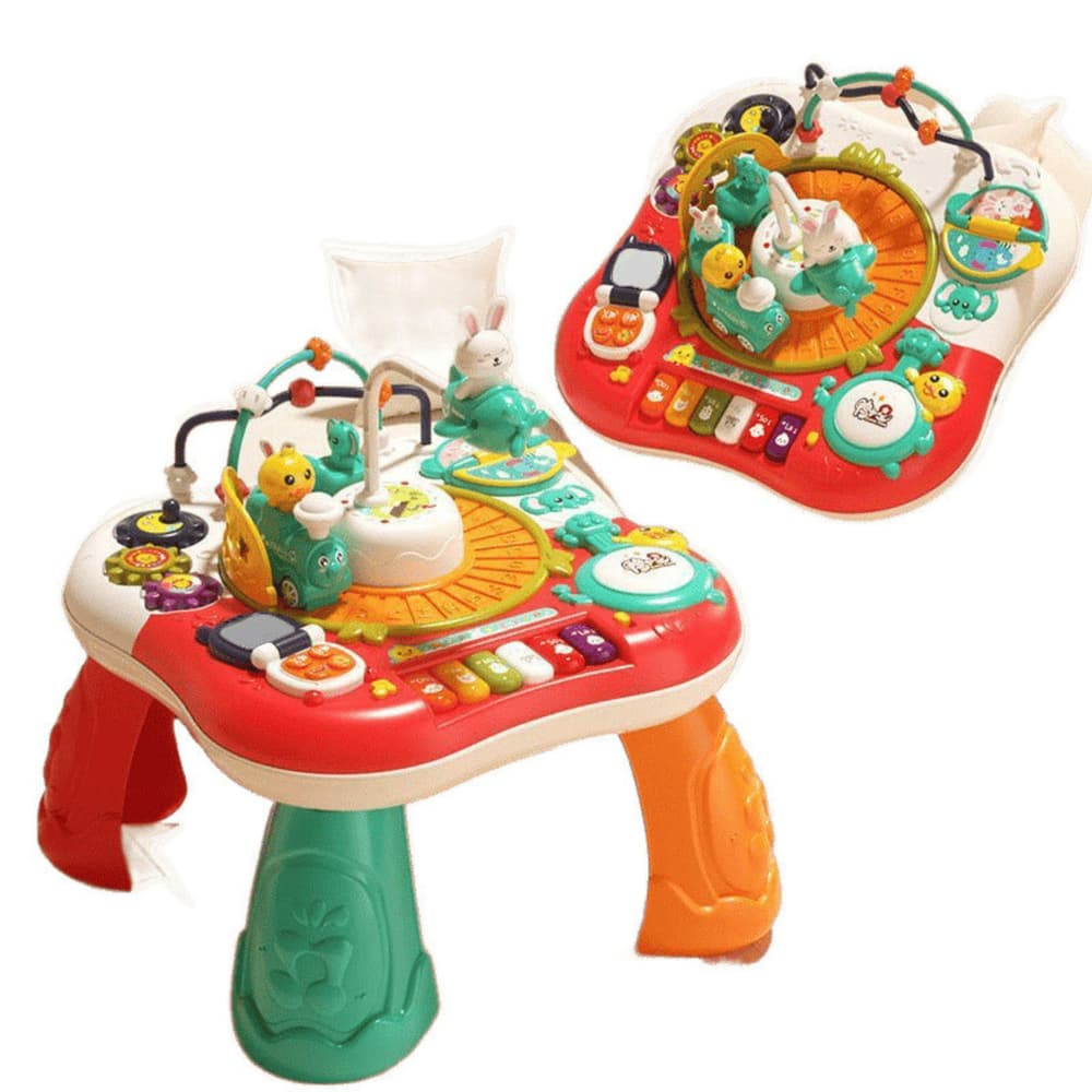 Interaktivni glasbeni otroški stolček Lean Toys Pianinko 2v1, rdeč 2