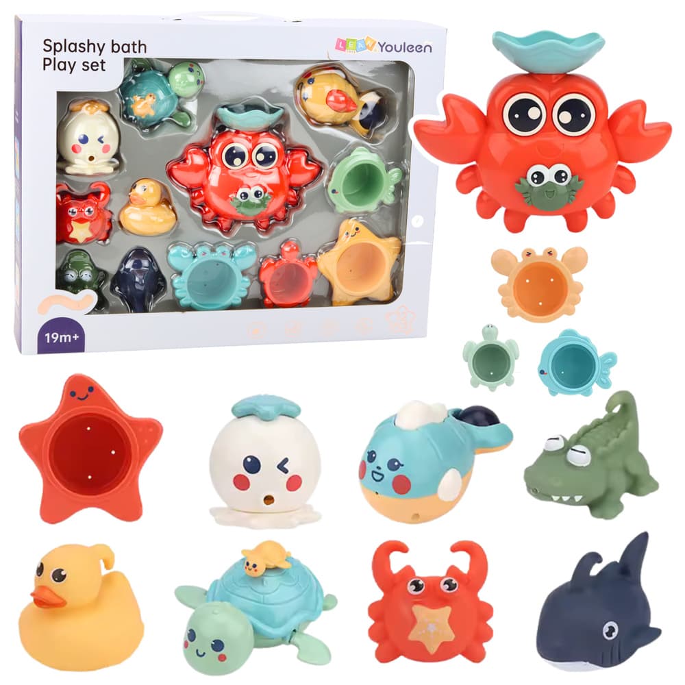 LEAN TOYS Set igrač za kopanje - rak in morske živali (12 kosov)