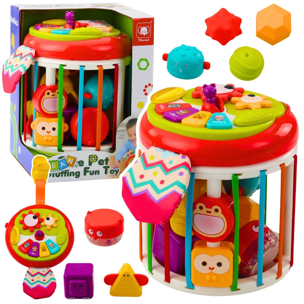 LEAN TOYS Interaktivna kocka z lučmi, zvoki in sorto oblik