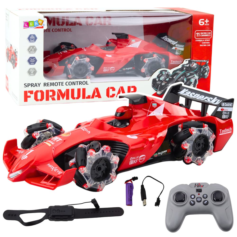 RC dirkalnik LEAN TOYS, rdeč, učinek dima, LED luči
