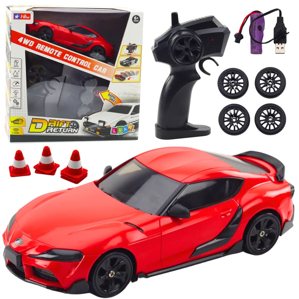 LEAN TOYS RC Avto za drift, 4WD, rdeč