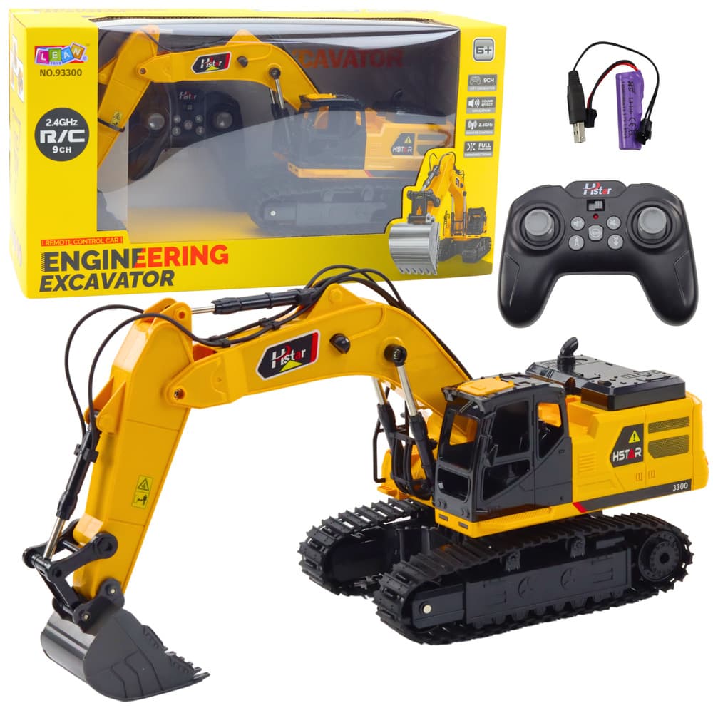 LEAN TOYS RC Gosenična bager, 9CH, 2.4G, z zvoki