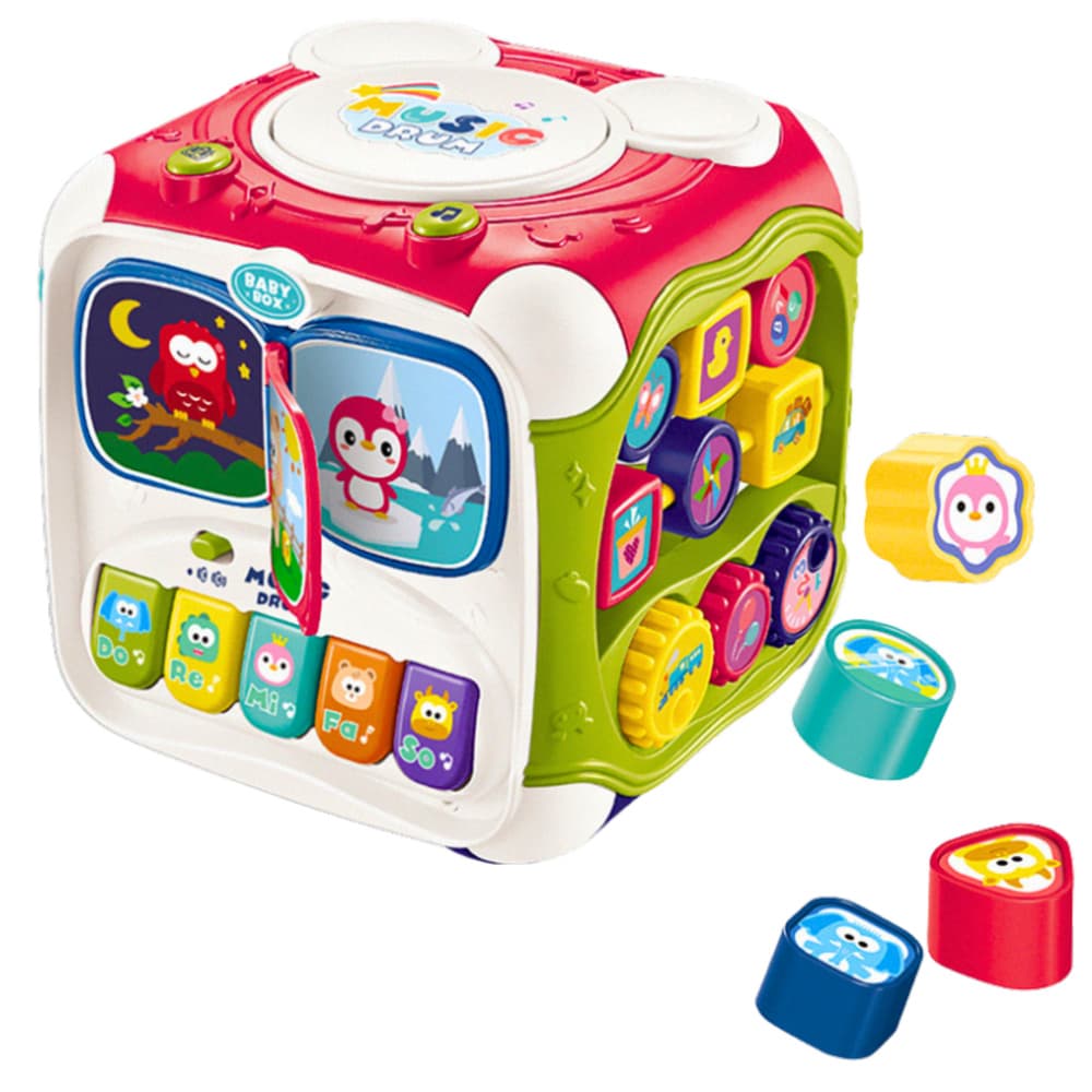 LEAN TOYS Velika večnamenska izobraževalna kocka, klavir, sorter 2