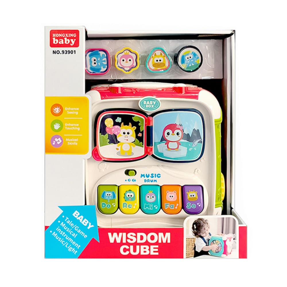 LEAN TOYS Velika večnamenska izobraževalna kocka, klavir, sorter 3