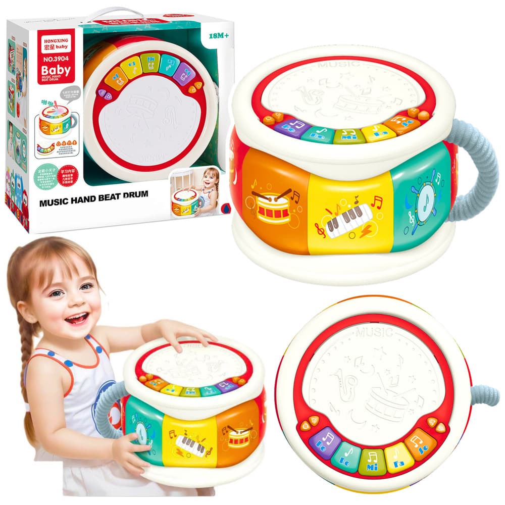 Velik interaktivni izobraževalni boben LEAN TOYS - za malčke, pisan