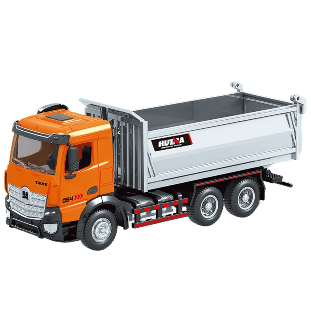 HUINA dumper tovornjak, kovinski, oranžni, 1:50 2