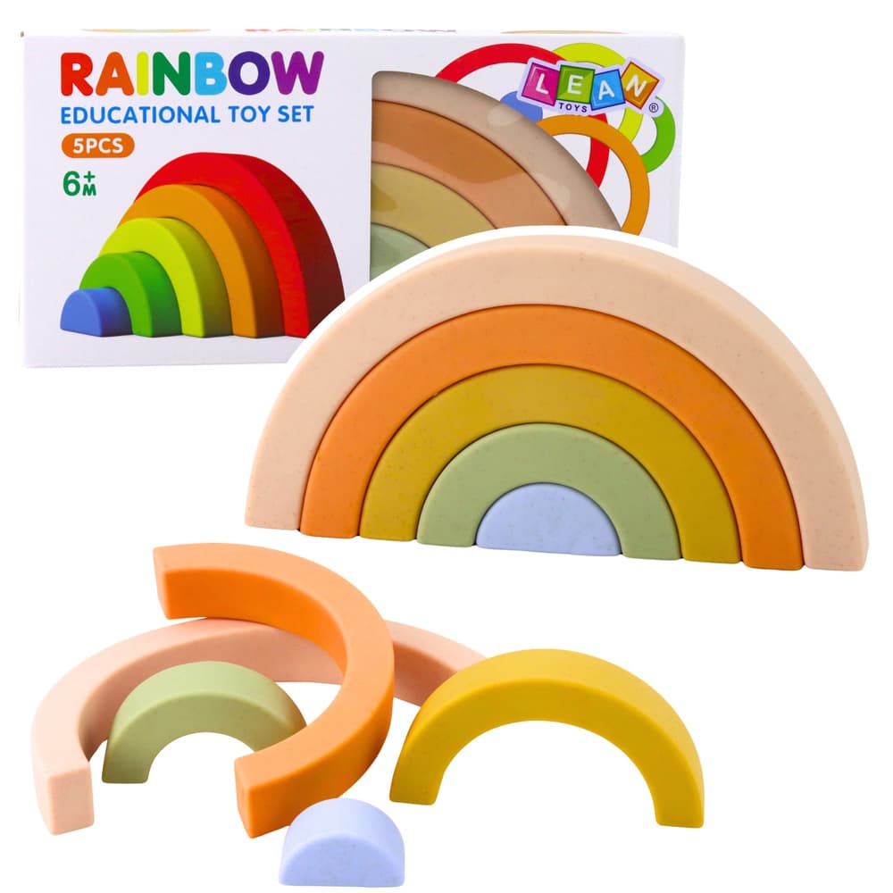 Pastelna mavrica iz gumijastih kock LEAN TOYS