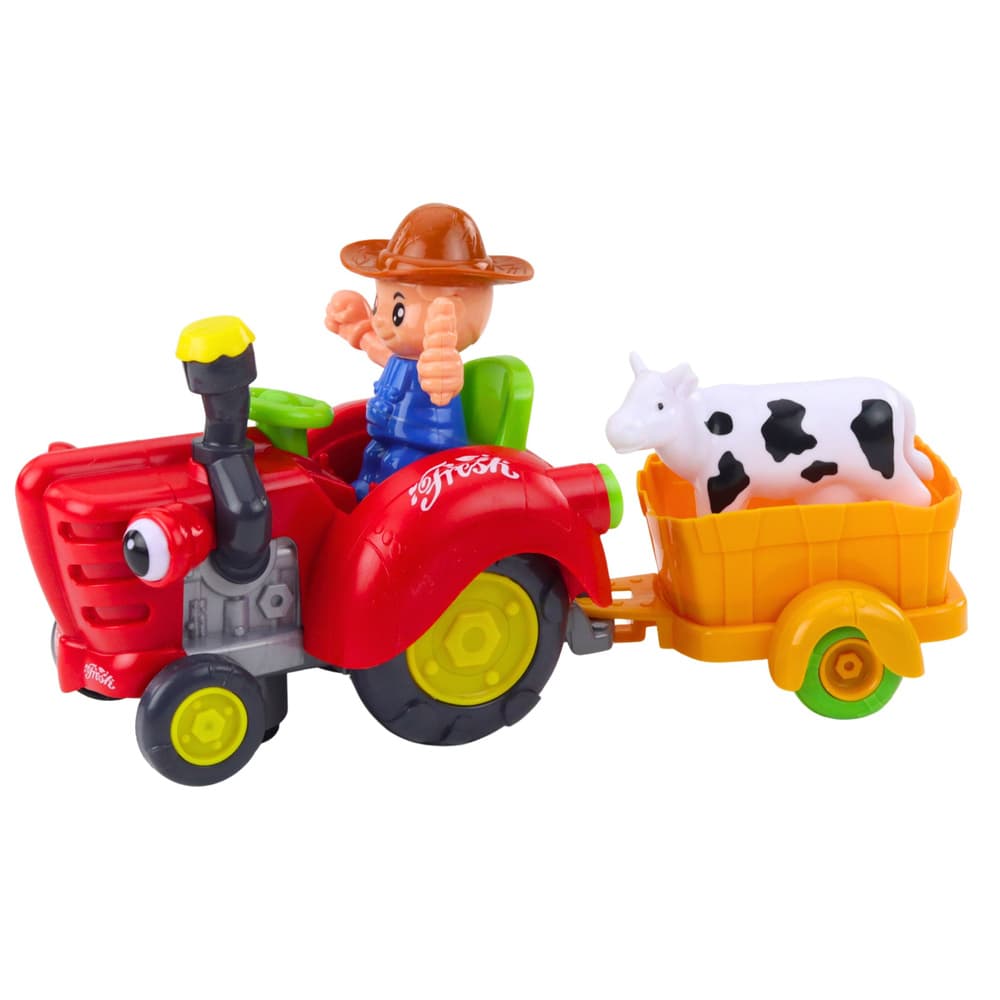 Interaktivni traktor kmetija, prikolica, kravica, luči, zvoki 2