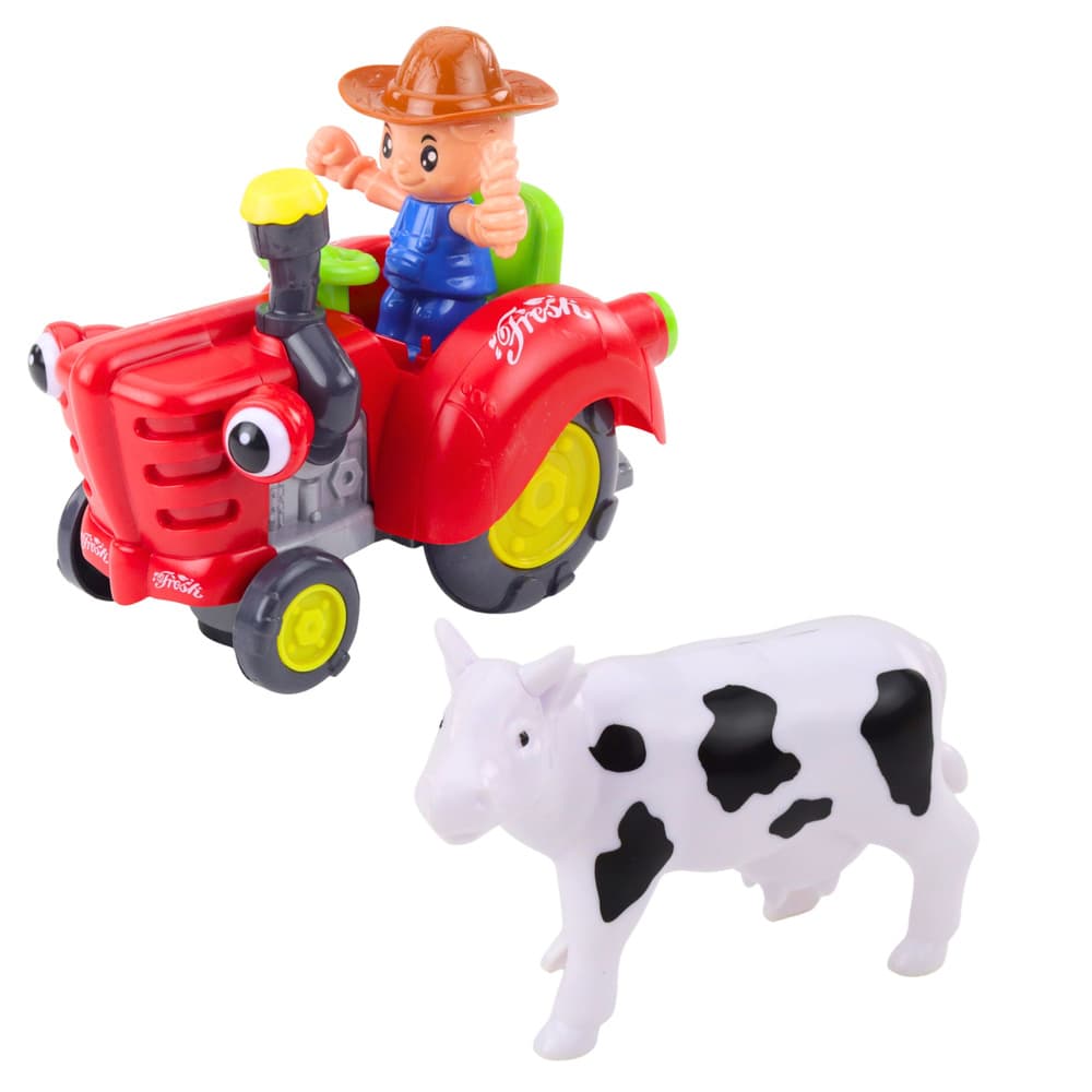 Interaktivni traktor kmetija, prikolica, kravica, luči, zvoki 3