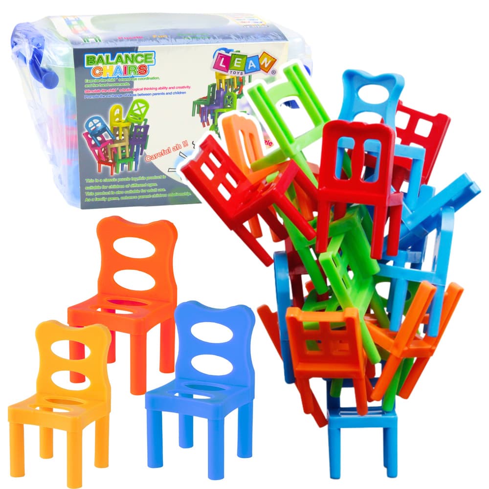 Igra spretnosti Lean Toys Balansirajoči stoli, 36 elementov