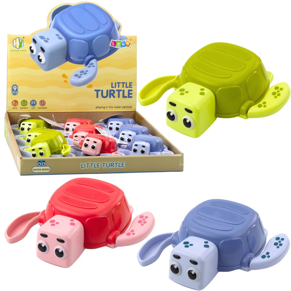 Lean Toys nakrčjivi plavajoči želva za kopanje, mešani barvi
