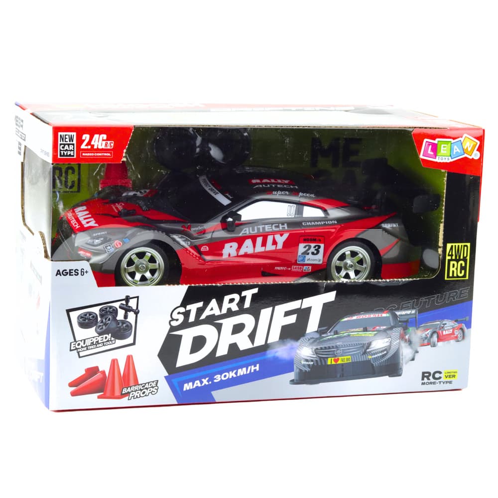 LEAN TOYS RC Drift dirkalnik - rdeče-črni, 30 km/h, 1:16 5