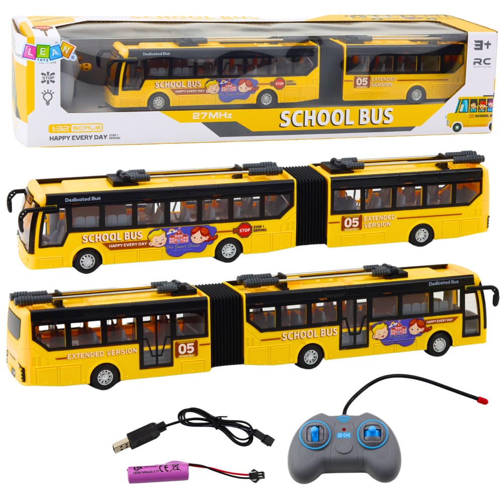 Daljinsko voden trolejbus LEAN TOYS, rumena, 1:32
