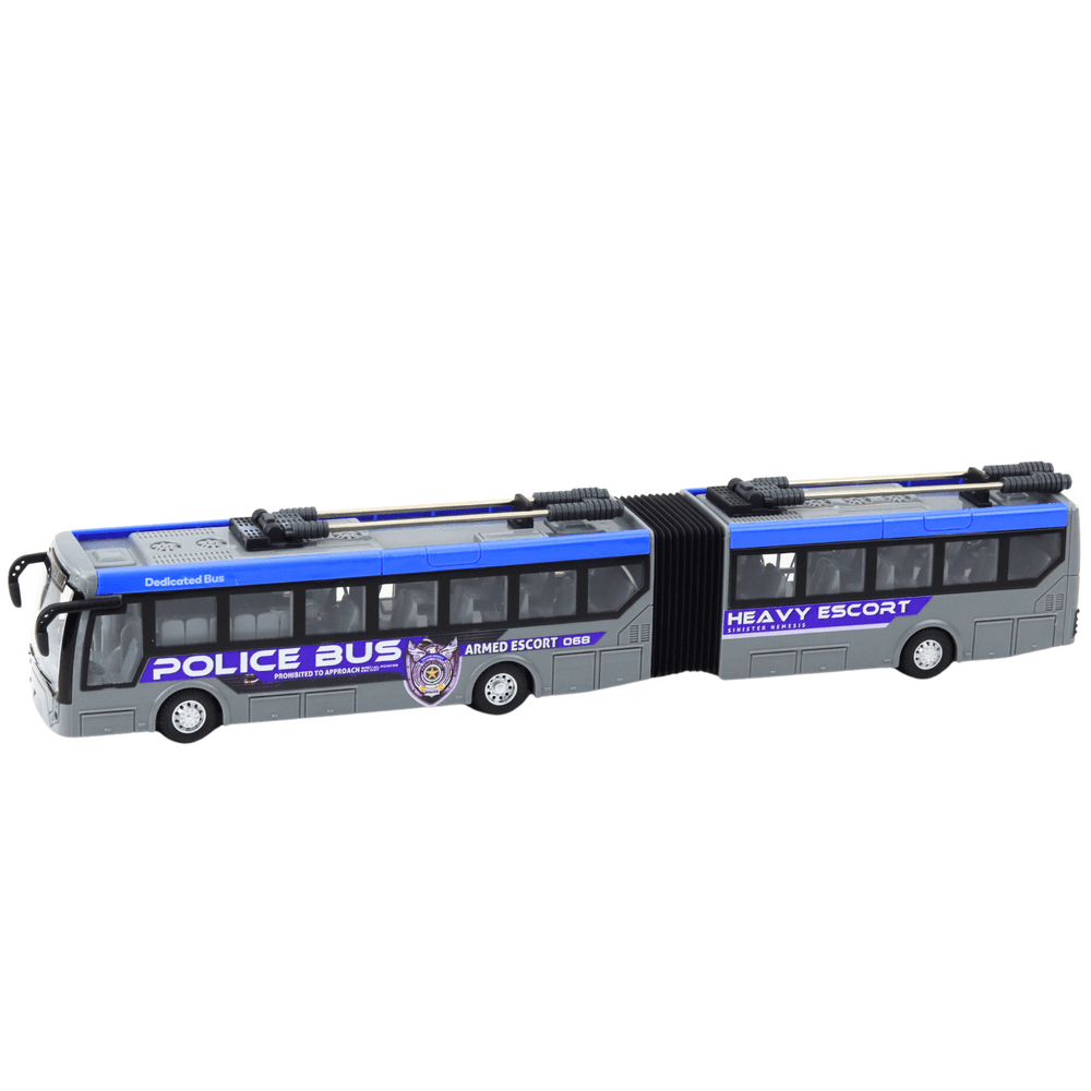 Zglobni avtobus policijski RC s LED lučmi, siv 1:32 2