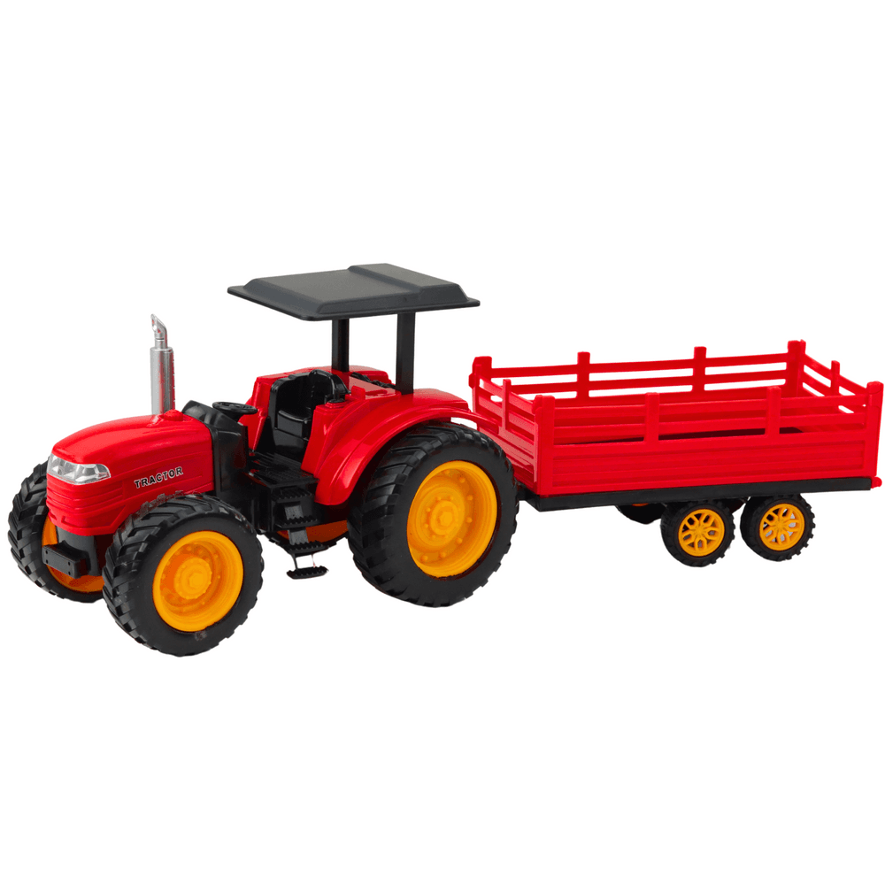 Traktor s prikolico na daljinsko upravljanje RC, rdeč 2