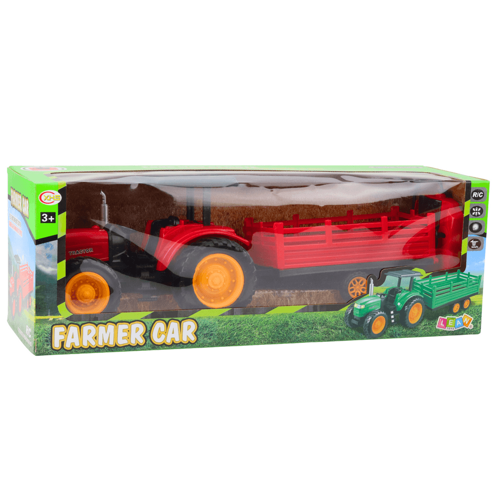 Traktor s prikolico na daljinsko upravljanje RC, rdeč 4