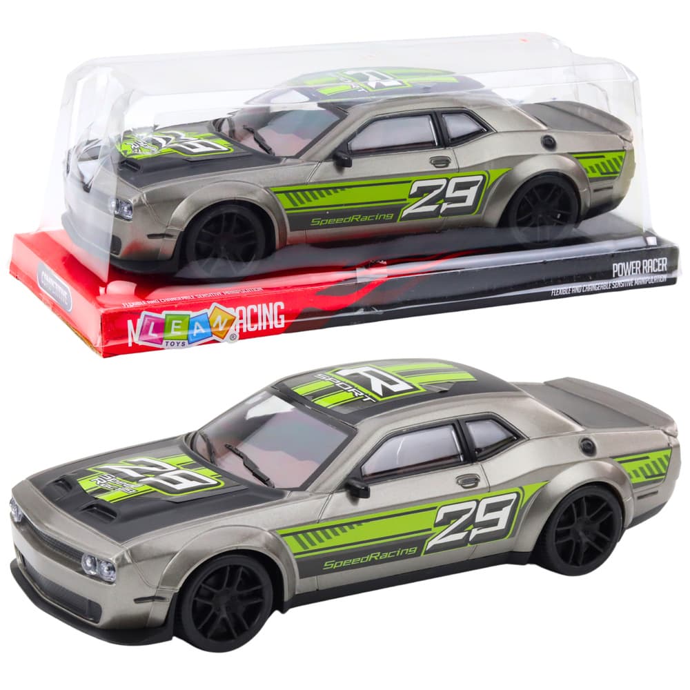 LEAN TOYS Športni avto z zadnjim pogonom (srebrno-zelen)