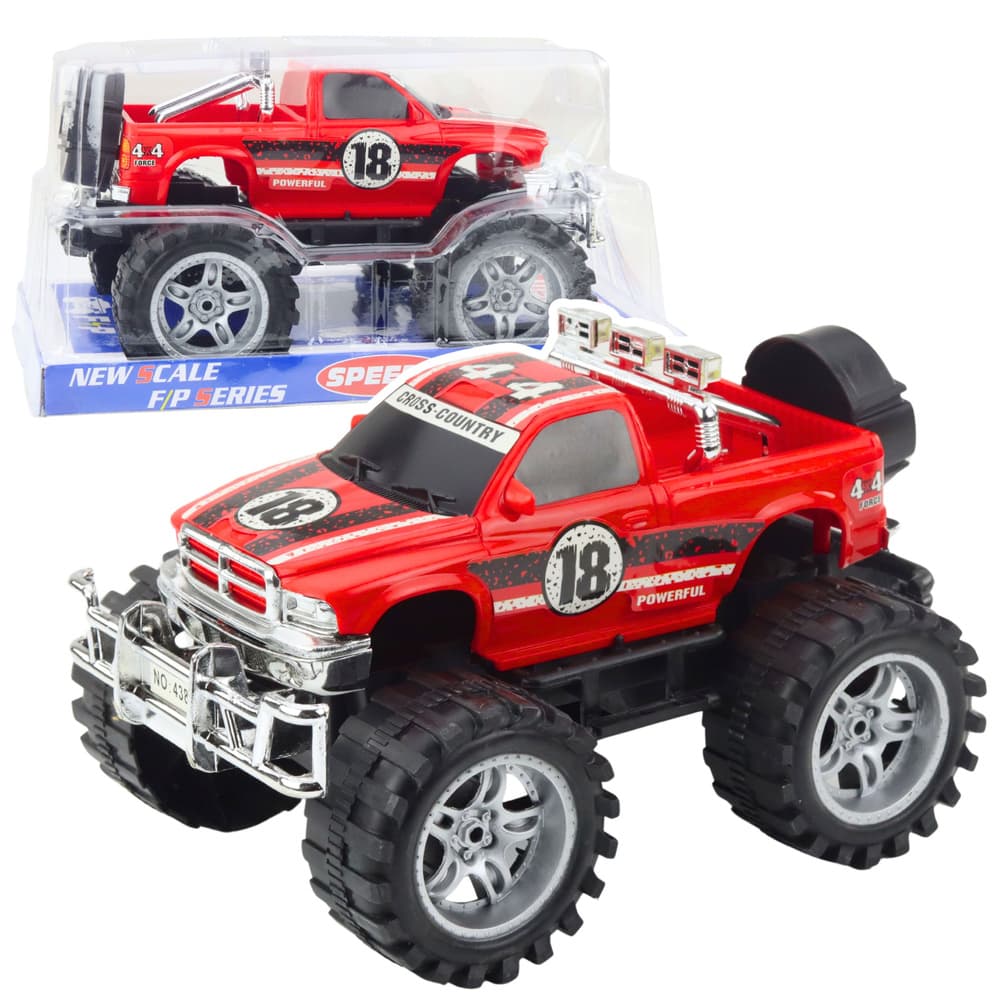 Terenski avtomobil LEAN TOYS črno-rdeč s pogonom na zadnja kolesa, 27cm