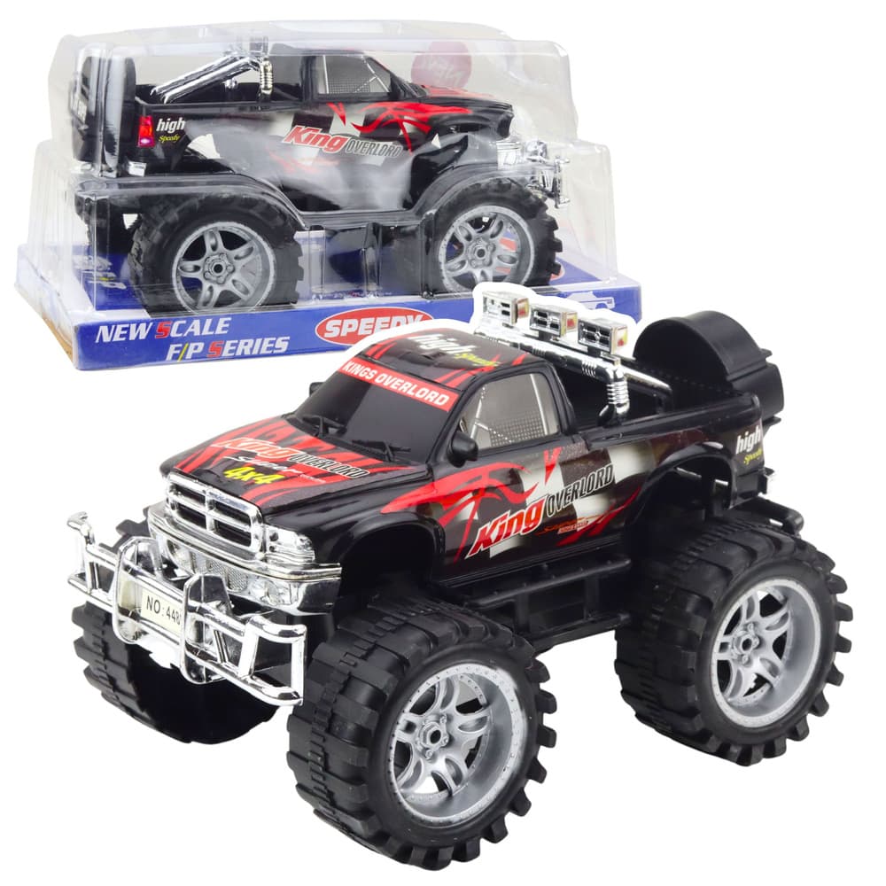 Terenski avtomobil LEAN TOYS King rdeče-črn s pogonom na zadnja kolesa, 27cm