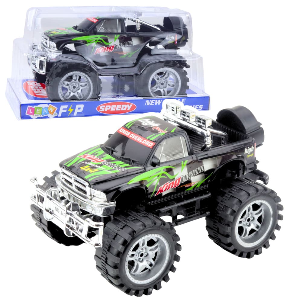 Terenski avtomobil LEAN TOYS King zeleno-črn s pogonom na zadnja kolesa, 27cm