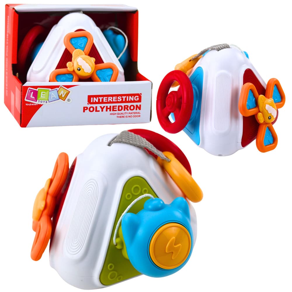 LEAN TOYS 5v1 senzorična izobraževalna kocka za malčke, pisana