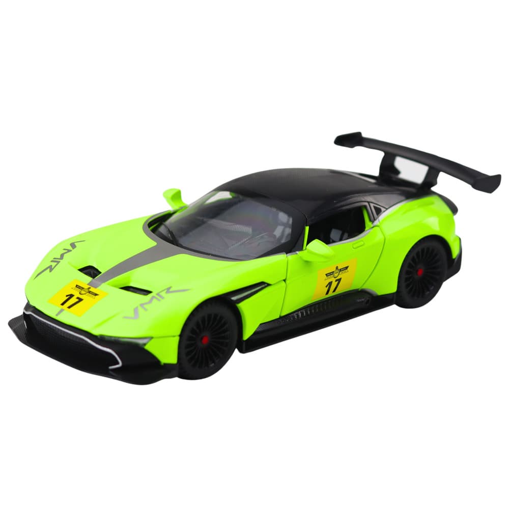 LEAN TOYS Športni avtomobil s Pull-Back pogonom, lučmi in zvoki, zelena 1:22 2