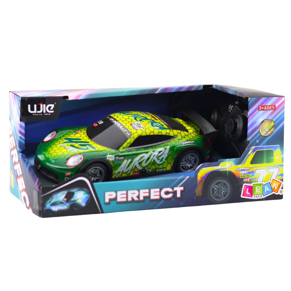 RC dirkalni avto s svetlečo zeleno oblogo - LEAN TOYS 4
