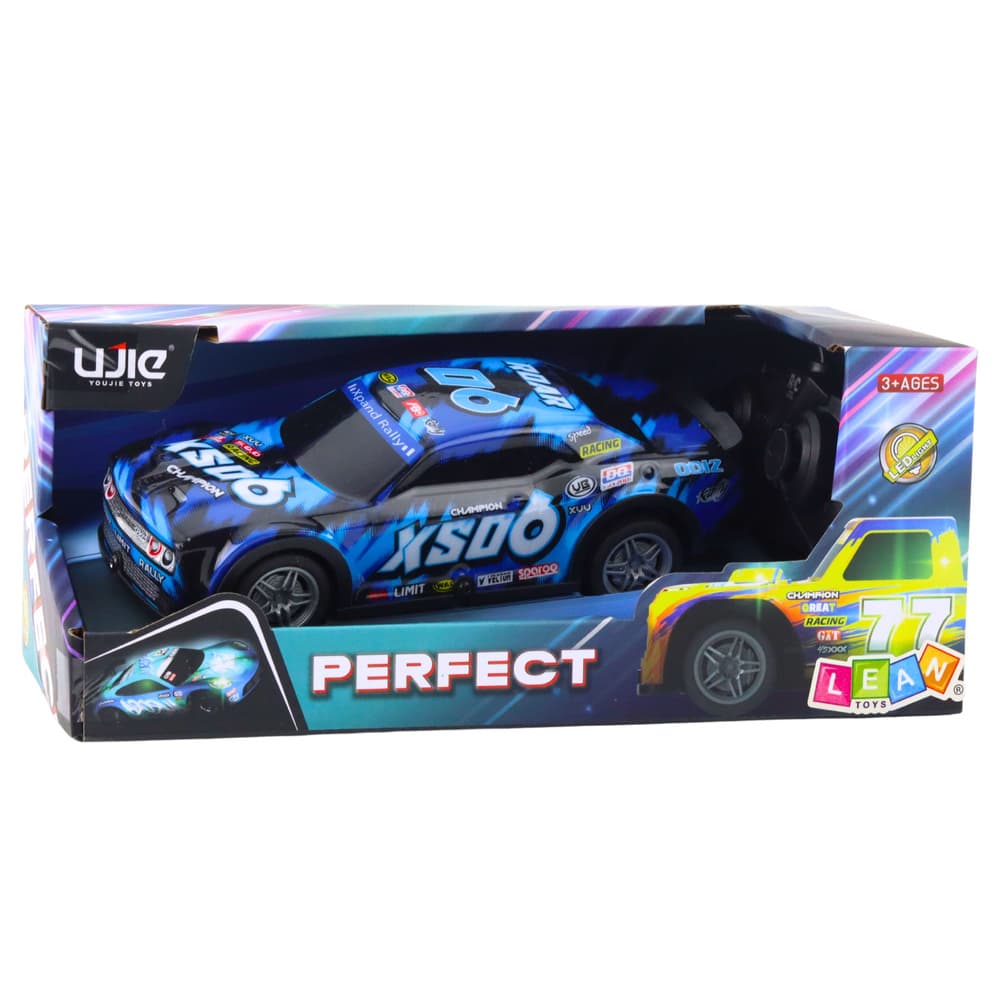 RC dirkalni avto s svetlečo črno-modro oblogo - LEAN TOYS 4