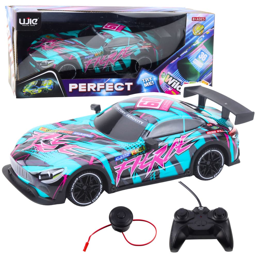 Lean Toys RC dirkalnik s podsv., karoserijo, turkizna