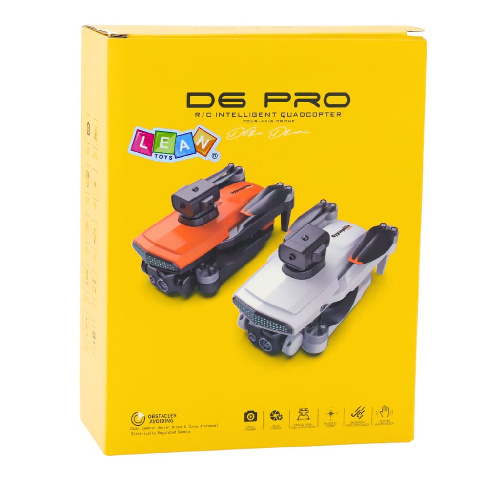 Dron LEAN TOYS D6 PRO s kamero in LED lučmi, svetlo siv 5