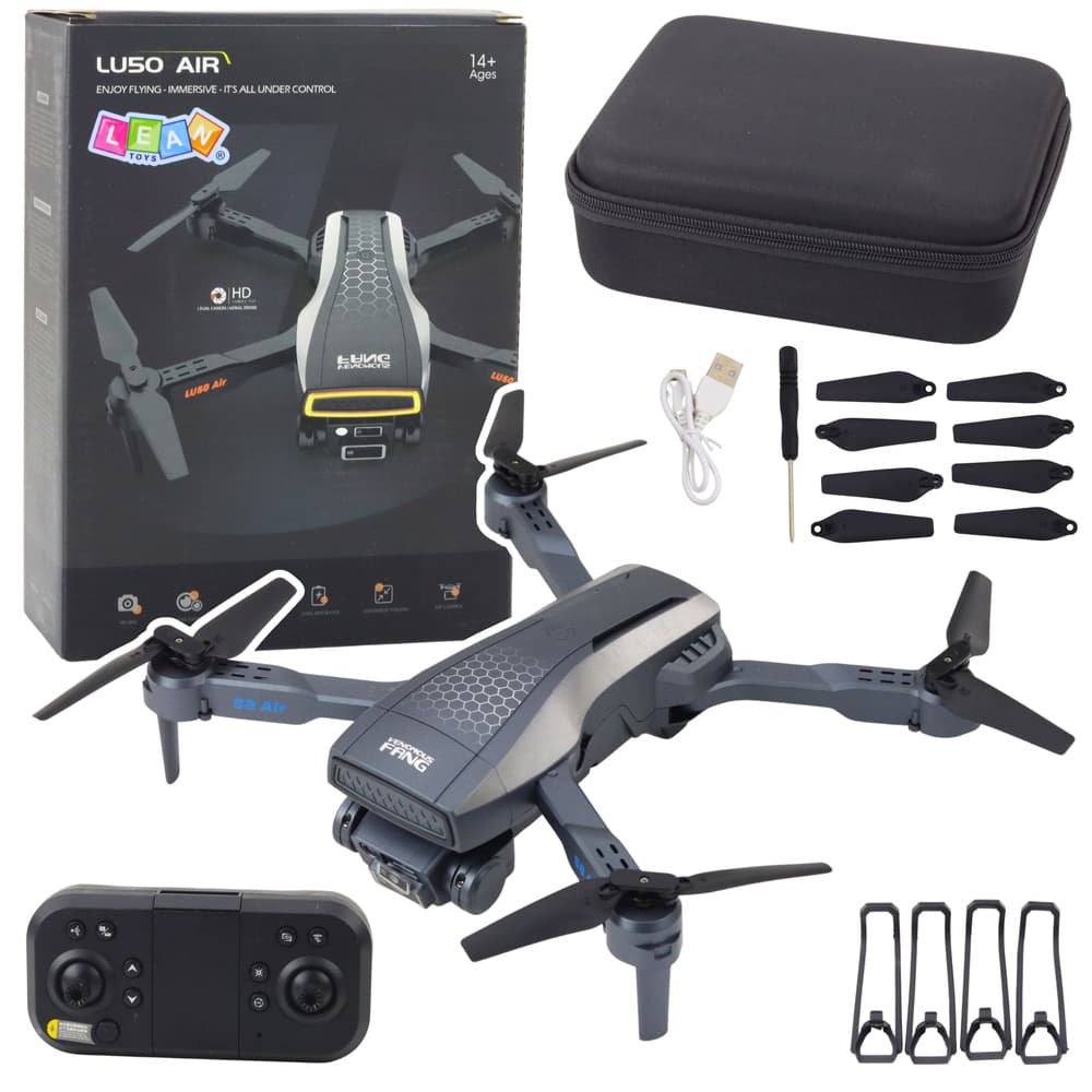 Dron LEAN TOYS LU50 AIR z dvojno HD kamero, MV Video, LED lučmi