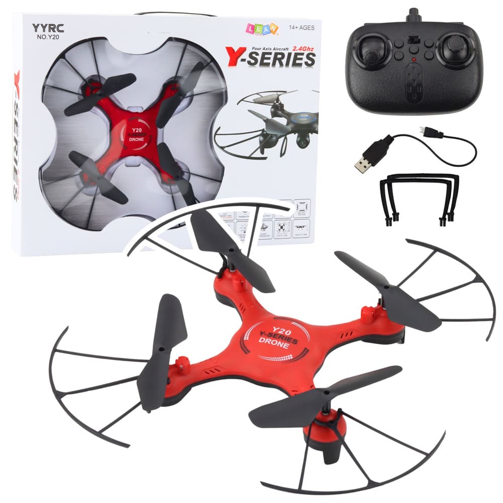 Dron LEAN TOYS Y20 UFO, daljinsko upravljanje, obračanje 360°, rdeč