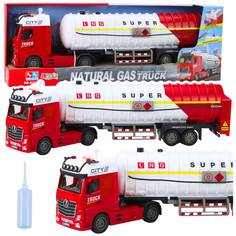 Cisterna za vodo z lučmi in zvoki Lean Toys (bela-rdeča)