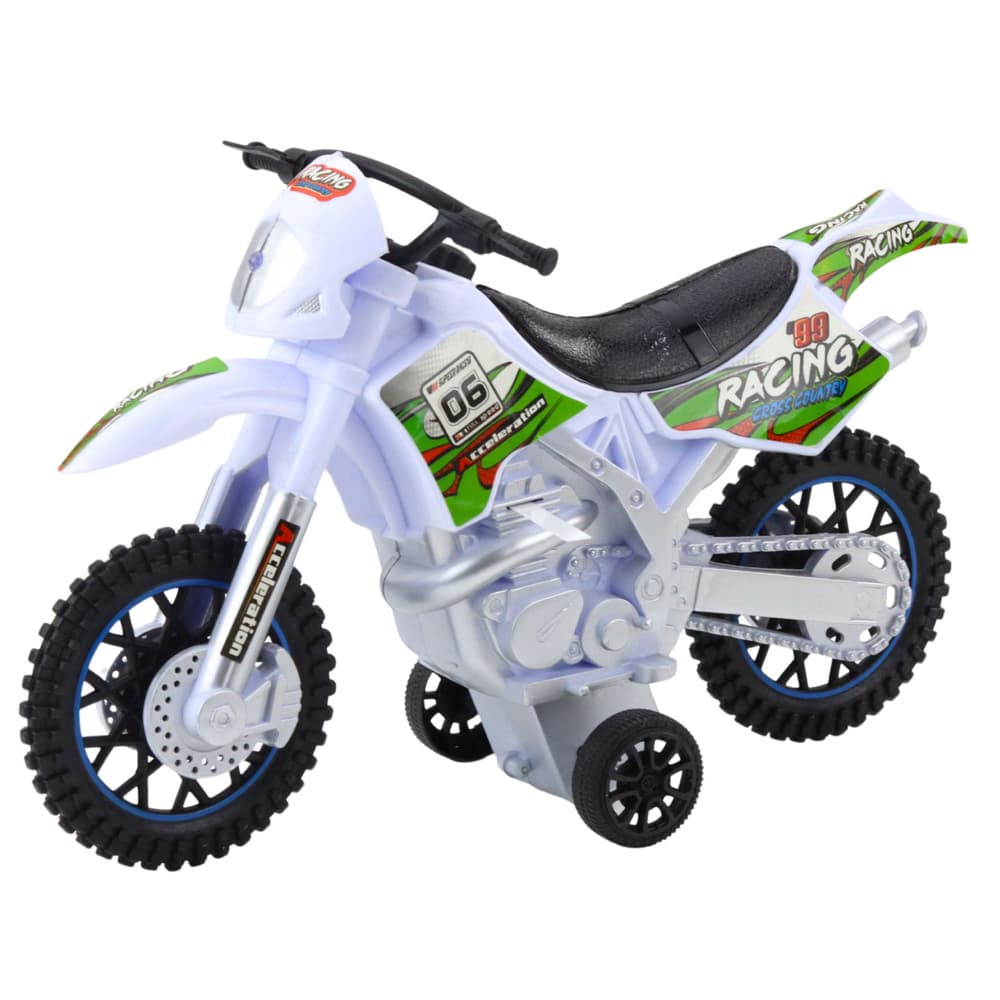 Motokros motor off-road, luči in zvoki, bela 2