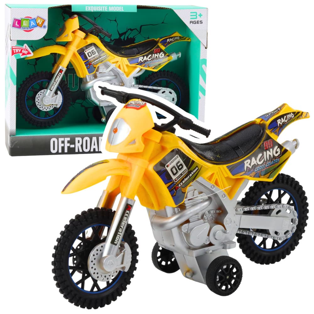 Motokros motor off-road, luči in zvoki, rumena