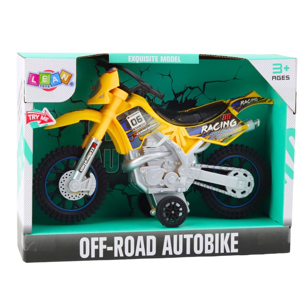 Motokros motor off-road, luči in zvoki, rumena 3